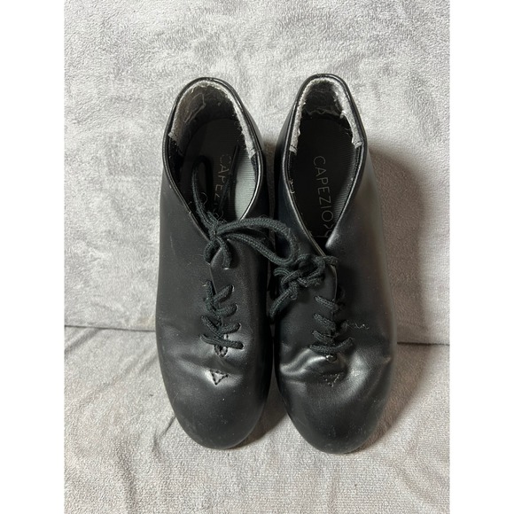 Capezio Other - Capezio Kids Black Leather TeleTone Tap Shoes Lace Up Performance Dance